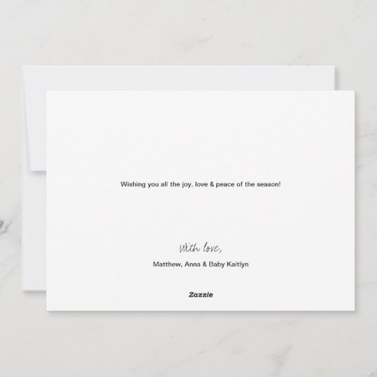 Baby Girlの最初のメリークリスマススクリプトの写真 シーズンカード (裏面)