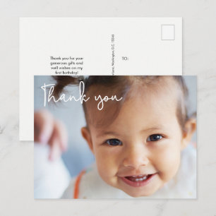 Baby Girlの最初の誕生日パーティー写真 ポストカード