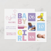 Baby Girlの発表 案内状 (正面/裏面)