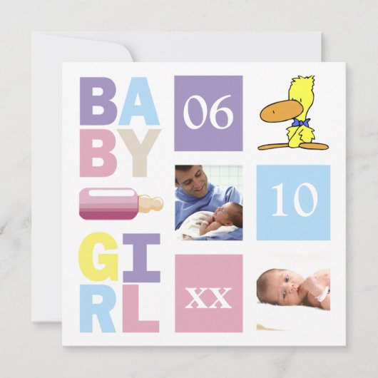 Baby Girlの発表 案内状 (正面)