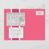 Baby Girl写真の発表テンプレート 案内ポストカード (裏面)