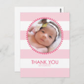 Baby Girl写真サンキューカード- 4.25 x 5.6 ポストカード (正面/裏面)