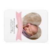 Baby Girl写真ミニマル生誕発表 マグネット (横)