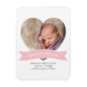 Baby Girl写真ミニマル生誕発表 マグネット (縦)