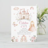 Baby Girl 1st Birthday Princess Invitation 招待状 (スタンド正面)