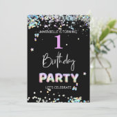 *~* BABY GIRL 1st One First Rainbow誕生日 招待状 (スタンド正面)