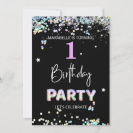 *~* BABY GIRL 1st One First Rainbow誕生日 招待状