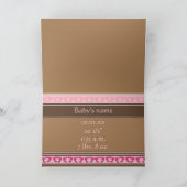 Baby Girl Annoucementかわいいベビー足あなたの写真 –  案内状 (内部)