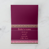 Baby Girl Annousement Sheepと写真 –  案内状 (内部)