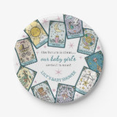 Baby Girl Baby Shower Tarot Cards ペーパープレート (正面)