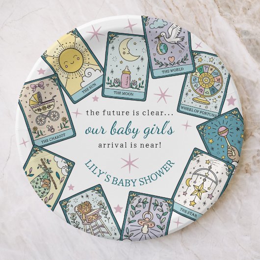 Baby Girl Baby Shower Tarot Cards ペーパープレート