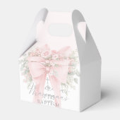 Baby Girl Baptism Floral Blush Pink Bow フェイバーボックス (裏面サイド)