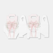 Baby Girl Baptism Floral Blush Pink Bow フェイバーボックス (折り畳みなし)