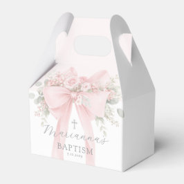 Baby Girl Baptism Floral Blush Pink Bow フェイバーボックス