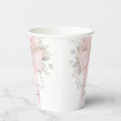 Baby Girl Baptism Floral Blush Pink Bow 紙コップ (右)
