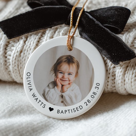 Baby Girl Baptism Photo Keepsake セラミックオーナメント