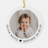 Baby Girl Baptism Photo Keepsake セラミックオーナメント (正面)