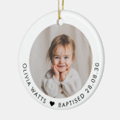 Baby Girl Baptism Photo Keepsake セラミックオーナメント (左)