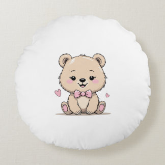 baby girl bear round pillow ラウンドクッション