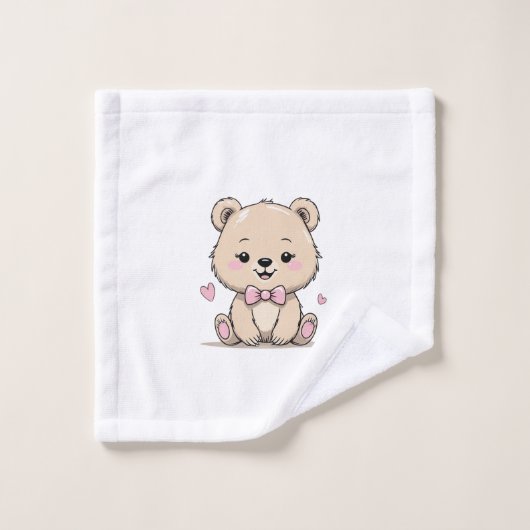 baby girl bear small towel  ウォッシュタオル (ウォッシュタオル)