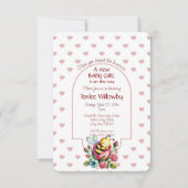 Baby Girl Bee Sleeping In a Rose 招待状 (正面)