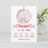 Baby Girl Birth Annoucement 案内状 (スタンド正面)