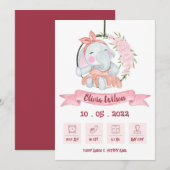 Baby Girl Birth Annoucement 案内状 (正面/裏面)