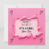 Baby Girl Birth Announcement 招待状 (正面)