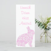 Baby Girl Birth Announcement Bookmark Keepsake (スタンド正面)