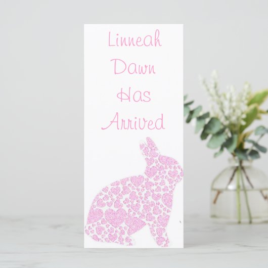 Baby Girl Birth Announcement Bookmark Keepsake (スタンド正面)