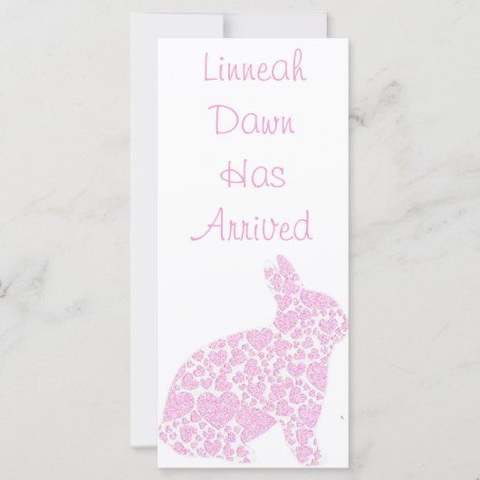 Baby Girl Birth Announcement Bookmark Keepsake (正面)