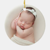 Baby Girl Birth Announcement Photo Name Stats セラミックオーナメント (裏面)