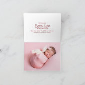 Baby Girl Birth Folded Announcement Card 案内状 (内部)