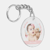 Baby Girl Boy Twins 2写真Names Grandpa モダン キーホルダー (正面左)