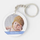 Baby Girl Boy Twins 2枚の写真Godmother Chic キーホルダー (裏面)