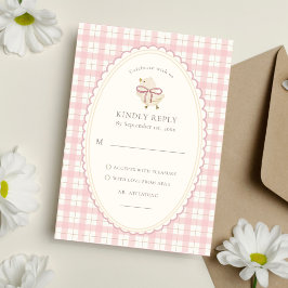 Baby Girl | Chick Watercolor Pink 返信カード