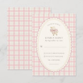 Baby Girl | Chick Watercolor Pink Response 出欠カード (正面/裏面)