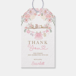 Baby Girl Clothes Pink Floral Nursery Thank You ギフトタグ