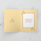 Baby girl congratulations elephant peach カード (内部)