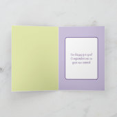Baby girl congratulations purple green カード (内部)