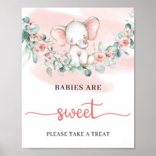 Baby Girl Elephant eucalyptus babies are sweet ポスター