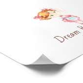 Baby Girl Fingerprint Balloon Guestbook ポスター (角)