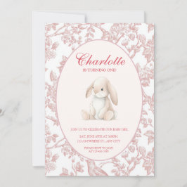 Baby Girl First Birthday Party Invitation 招待状