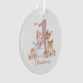 Baby Girl First Christmas Snowman Deer オーナメント (正面)