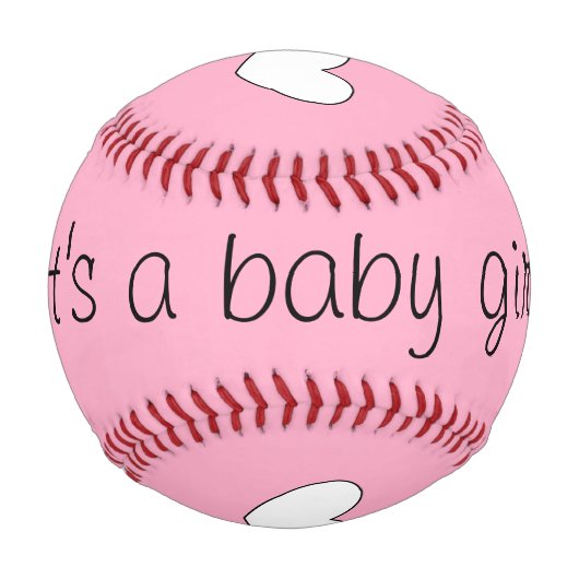 baby girl gender reveal baseball by dalDesignNZ 野球ボール (正面)