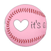 baby girl gender reveal baseball by dalDesignNZ 野球ボール (正面左)