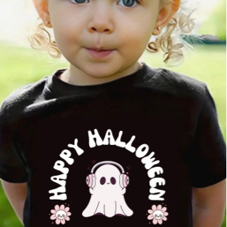 Baby Girl Ghost Happy Halloween Toddler Girl Skate ベビーTシャツ