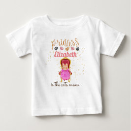 Baby Girl Gives 1stバースデーシャワープリンセス猫 ベビーTシャツ