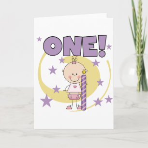 Baby Girl is One誕生日Tシャツ&ギフト カード