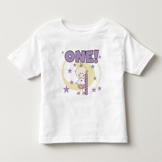 Baby Girl is One誕生日Tシャツ&ギフト トドラーTシャツ (正面)